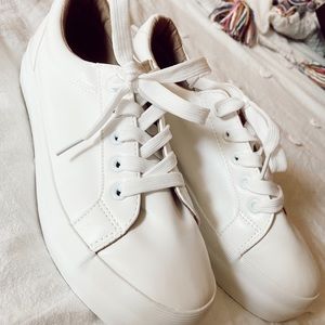 White Faux Leather Sneakers- Missguided